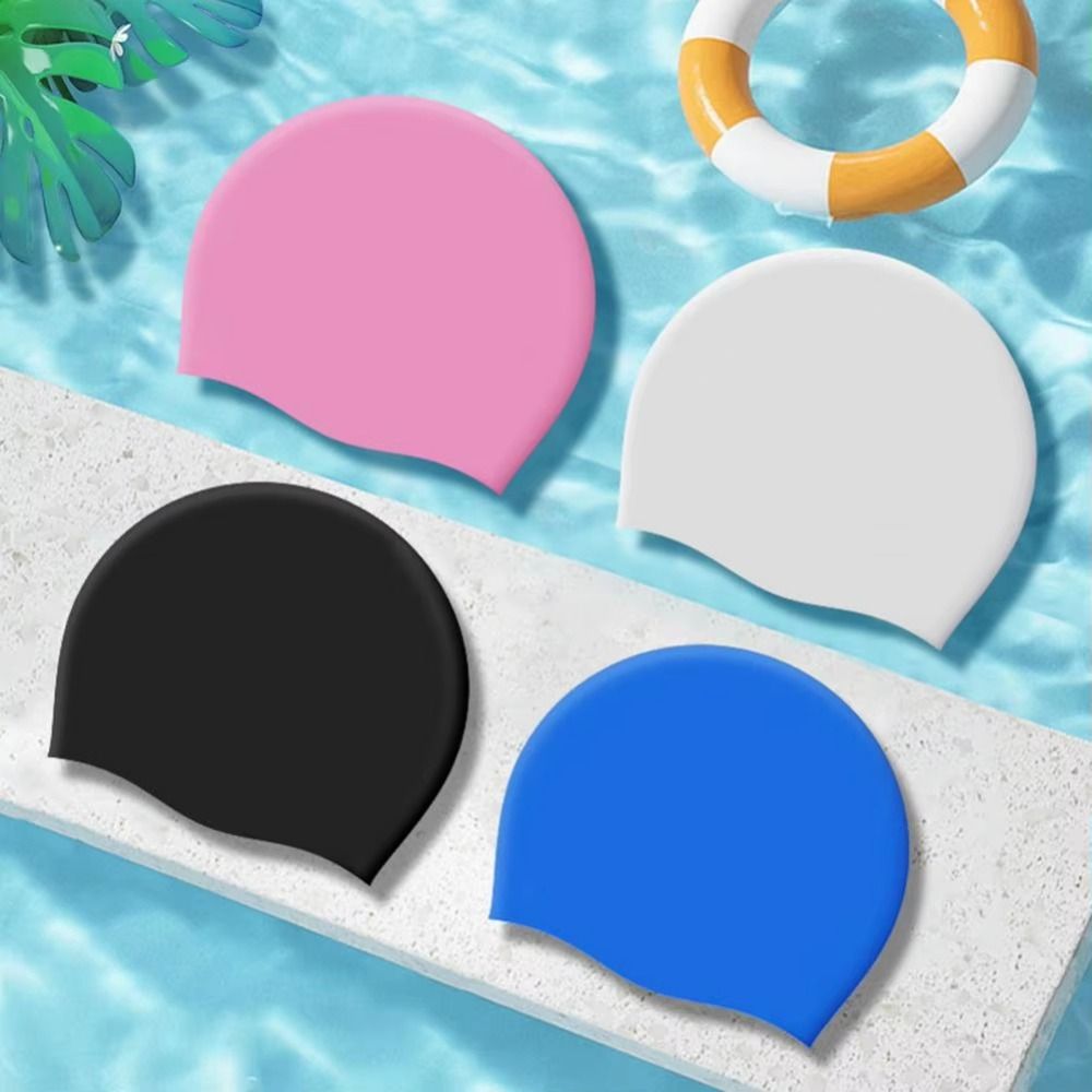 탄력 있는 실리콘 수영 모자 두꺼운 디자인 단색 방수  - Aquatic Sports Cap 리뷰 및 가격